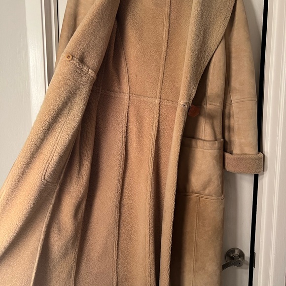 Rare Vintage Ralph Lauren Black Label Women’s Lambswool Lamb Fur Tan Coat Size 4 - Picture 6 of 16